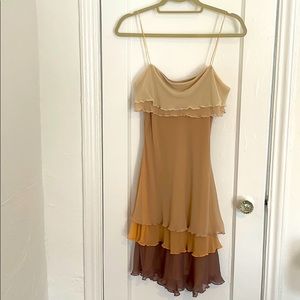 DIANE VON FURSTENBERG blush chiffon slip dress SzM